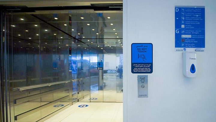 Touchless elevators at Abu Dhabi airport respond to hand gestures
