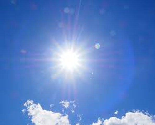 Hot weather  with temperature higher than annual average